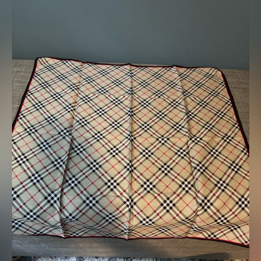 Burberry Classic Check Scarf in Beige, Black, and Red